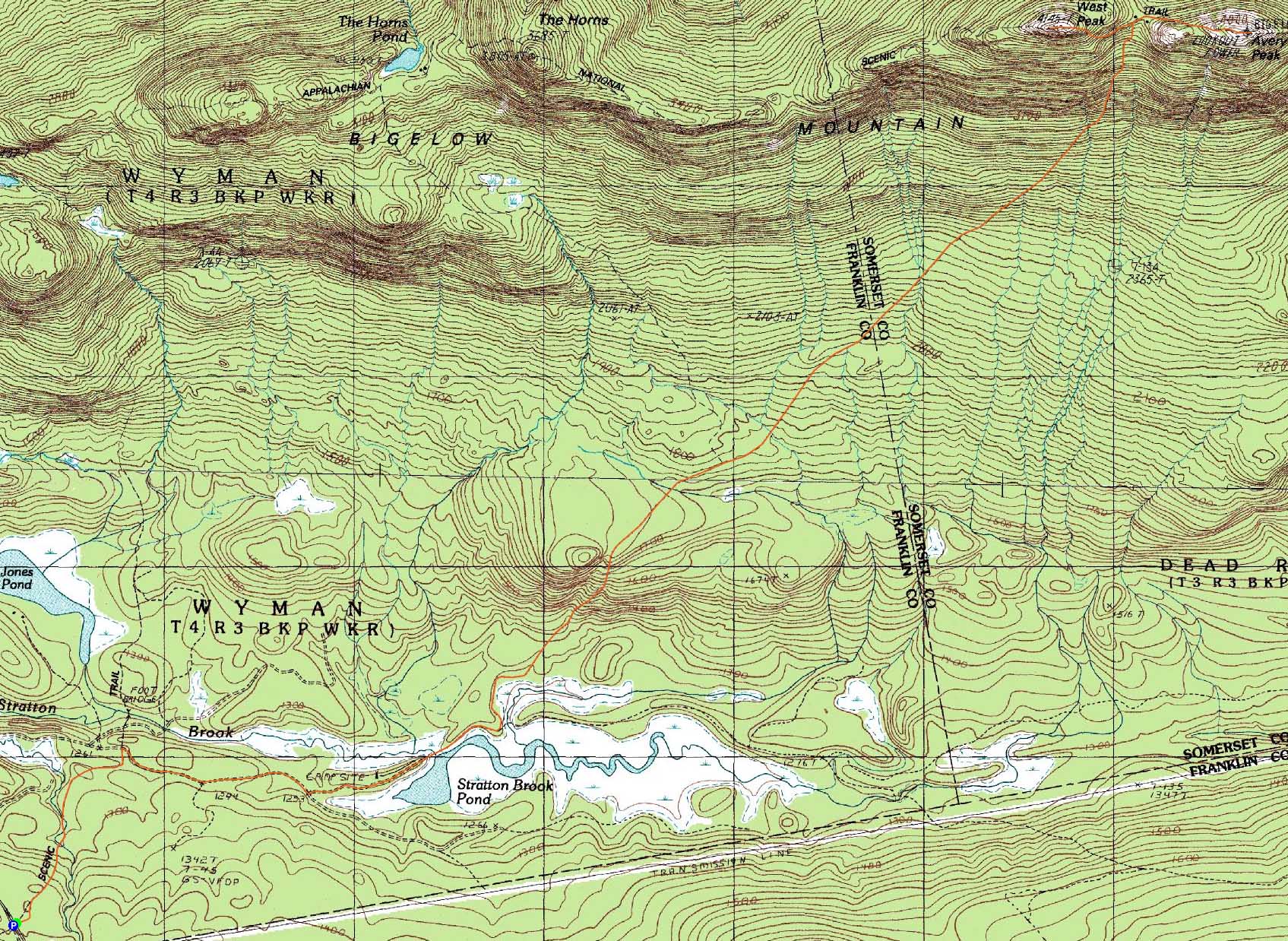 Bigelow Mountain (Avery Peak), Bigelow Mountain (West Peak) Maine