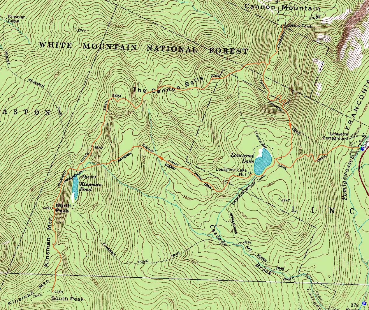 Kinsman Mountain (North Peak), Kinsman Mountain (South Peak), Northeast