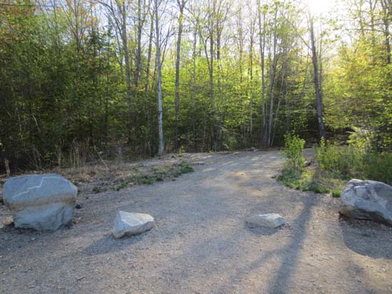 The Mt. Major Trail trailhead at the back of the Route 11 parking lot
