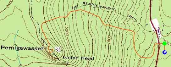 Topographic map of Mt. Pemigewasset