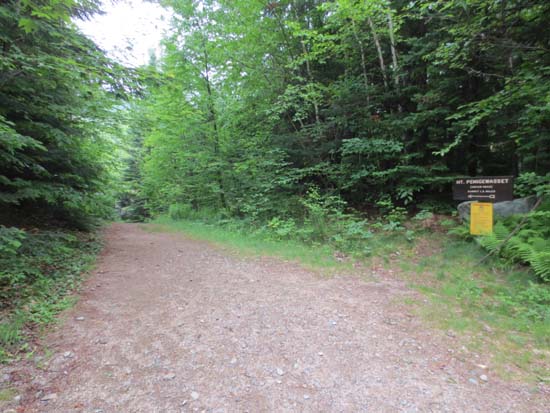 The Mt. Pemigewasset Trail trailhead on the bike path