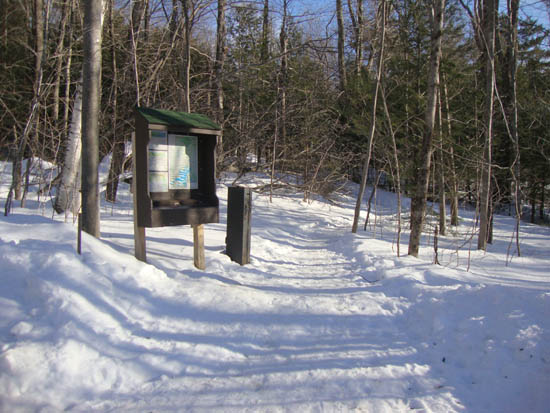 The Old Bridle Path trailhead at the back of the parking area