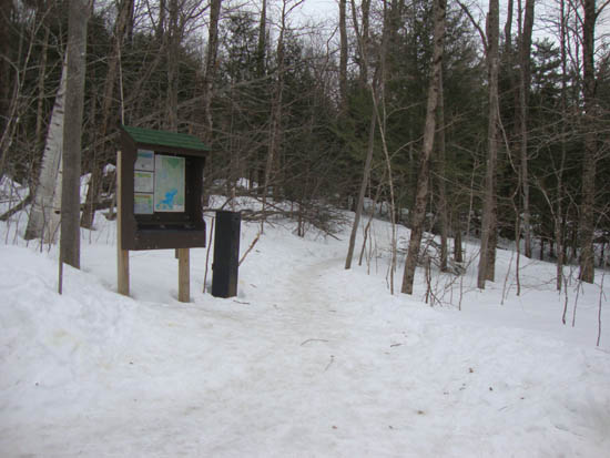 The Old Bridle Path trailhead at the back of the parking area