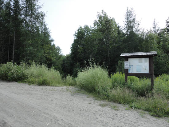 The Red Trail trailhead at the lowest ski area parking lot