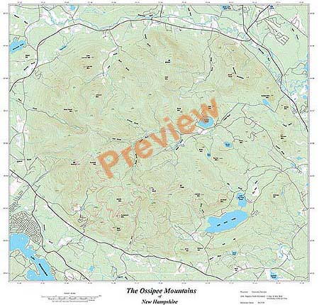 The Trail Bandit Ossipee Mountains Map Thumbnail