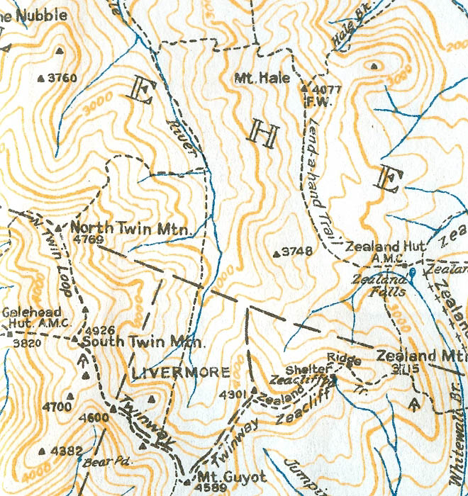 1940 AMC map of the Little River Trail