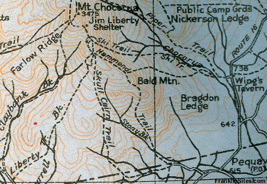 1940 AMC map of Mt. Chocorua