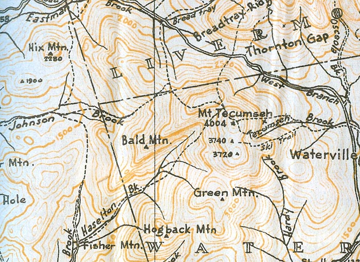 1940 AMC map of Mt. Tecumseh