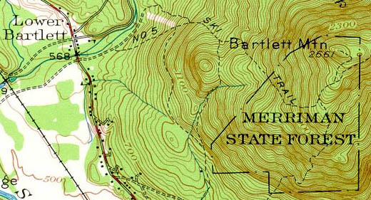 1942 USGS map of Bartlett Mountain