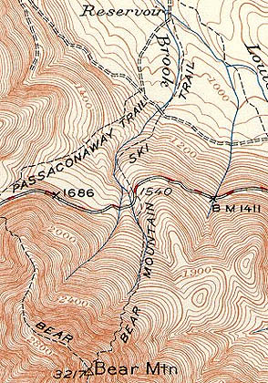 1950 USGS map of Bear Mountain
