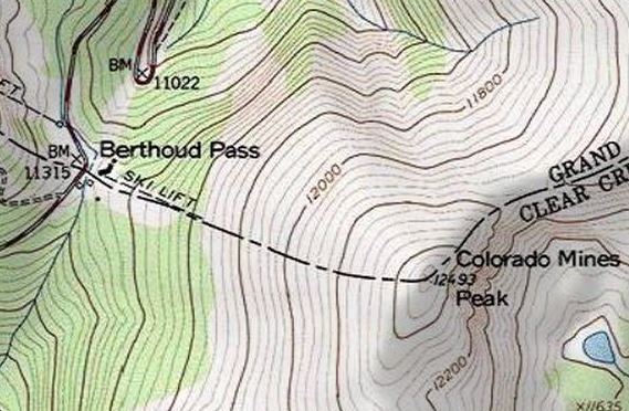 Topographic map of Colorado Mines Peak