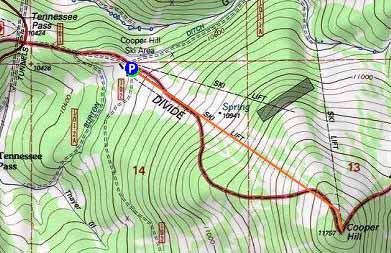 Topographic map of Cooper Hill