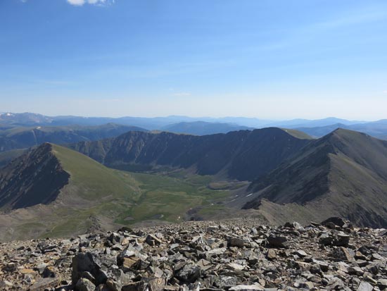 Looking at Stevens Gulch from Grays Peak - Click to enlarge