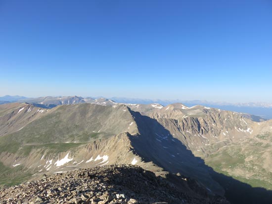 Looking southwest from Mt. Democrat - Click to enlarge