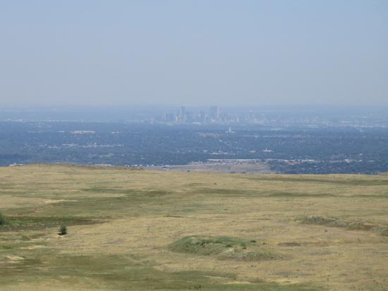 Looking at Denver from North Table Mountain - Click to enlarge
