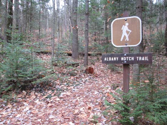 The Albany Notch Trail trailhead