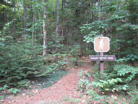 The Albany Notch Trail trailhead