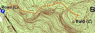 Topographic map of Bald Mountain