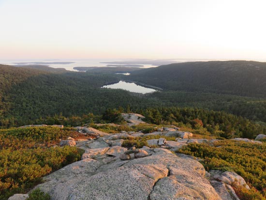 Looking at Hadlock Pond from Bald Peak - Click to enlarge