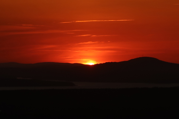 The sunset as seen from near the summit of Beech Mountain - Click to enlarge