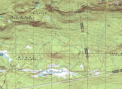 Topographic map of Bigelow Mountain (Avery Peak), Bigelow Mountain (West Peak) - Click to enlarge