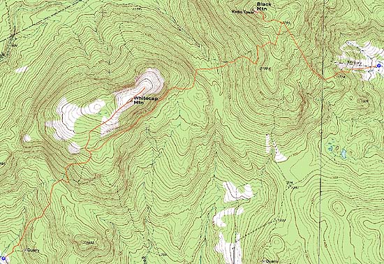 Topographic map of Black Mountain, Rumford Whitecap