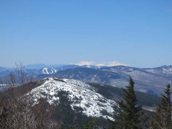 Looking at Whitecap Mountain, Sunday River, and the Presidentials from near the summit of Black Mountain - Click to enlarge