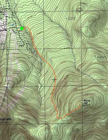 Topographic map of Burnt Hill