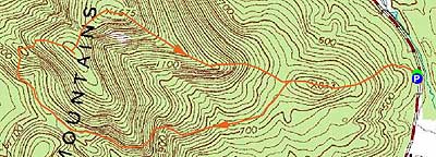 Topographic map of Burnt Meadow Mountain - Click to enlarge