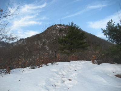 Looking up the trail to Burnt Meadow Mountain