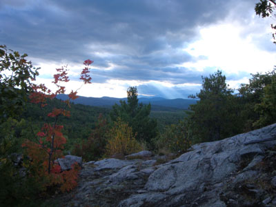 Looking down the loop trail to Burnt Meadow Mountain