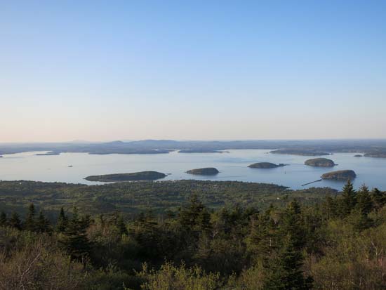 Looking northeast at Bar Harbor from Cadillac Mountain - Click to enlarge