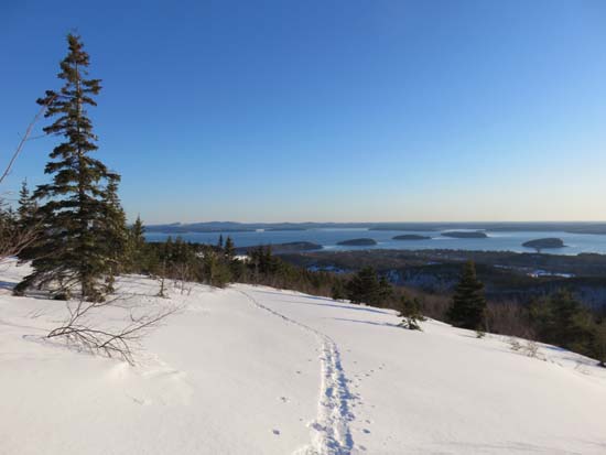 Descending the Cadillac North Ridge Trail