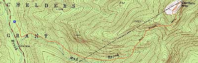 Topographic map of Caribou Mountain - Click to enlarge
