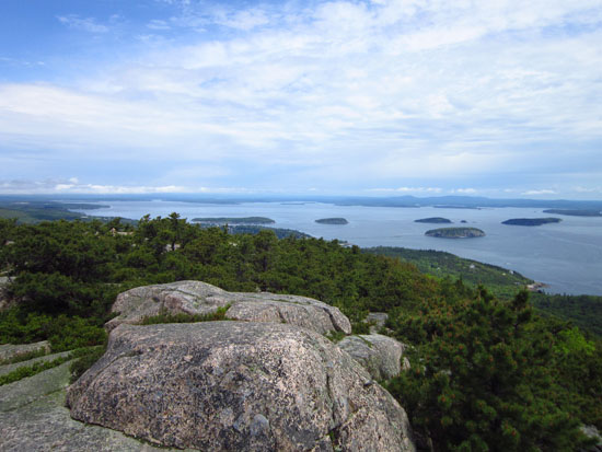 Looking at Bar Harbor from Champlain Mountain - Click to enlarge