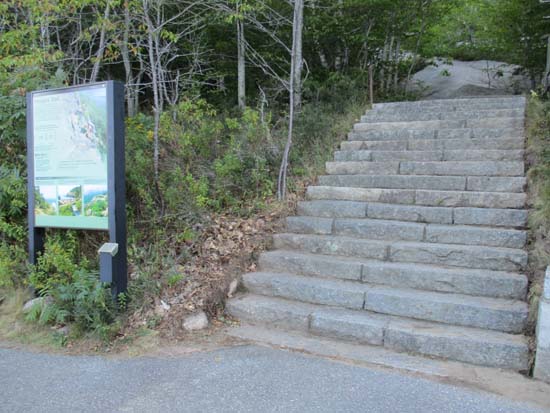 The Precipice Trail trailhead on Park Loop Road