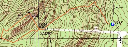 Topographic map of Coburn Mountain