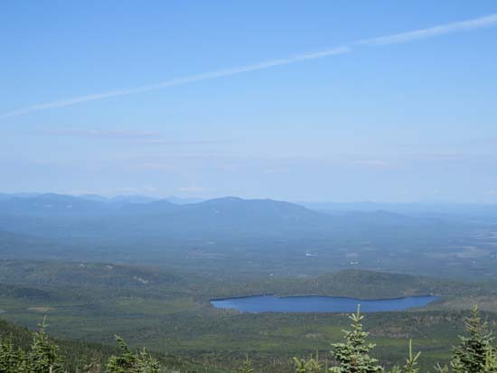 Looking northwest over Grace Pond from the Coburn Mountain observation tower - Click to enlarge