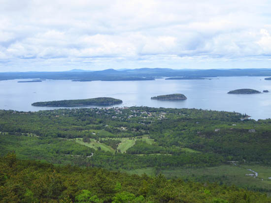 Looking at Bar Harbor from the northern ledges of Dorr Mountain - Click to enlarge