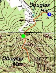 Topographic map of Douglas Mountain