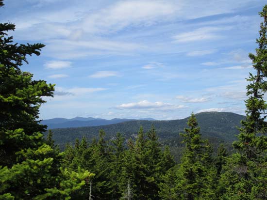 Looking north at the Mahoosucs and Caribou Mountain from near the summit of Durgin Mountain - Click to enlarge