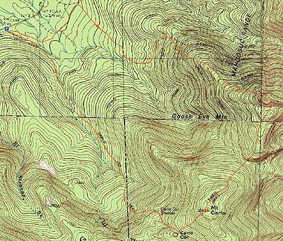 Topographic map of Goose Eye Mountain, ME, Mt. Carlo, ME - Click to enlarge