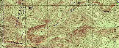Topographic map of Goose Eye Mountain - Click to enlarge