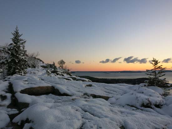 Looking up the Gorham Mountain Trail