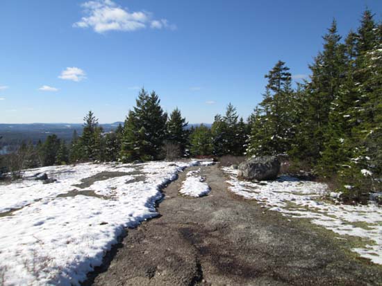 Looking down the trail to Great Pond Mountain