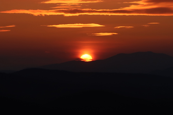 The sunset from Hosac Mountain - Click to enlarge