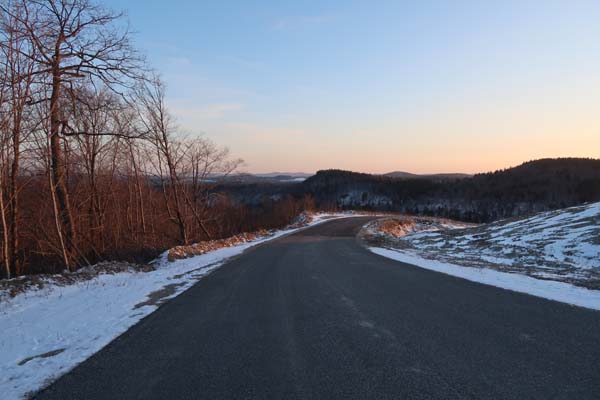 The gated access road