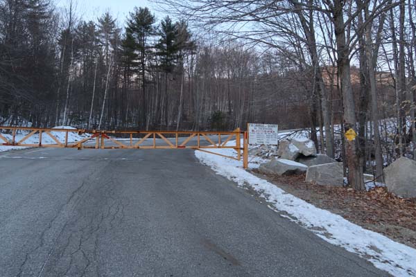 The gated access road