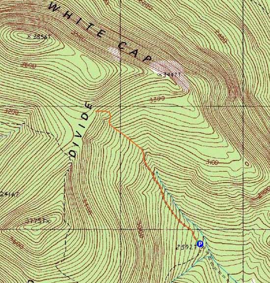 Topographic map of Kennebago Divide, White Cap Mountain