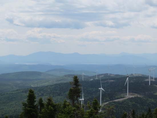 Looking over the windfarm at the Bigelows - Click to enlarge